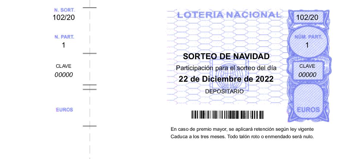 Participaciones de lotería para imprimir