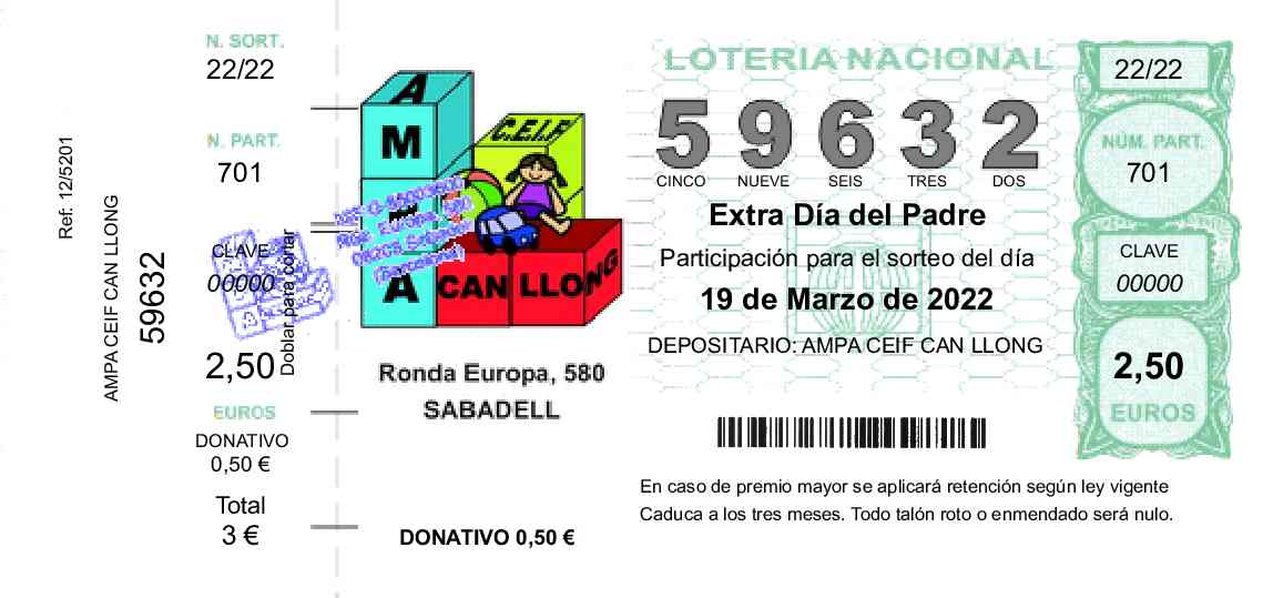 Participaciones de lotería de navidad gratis